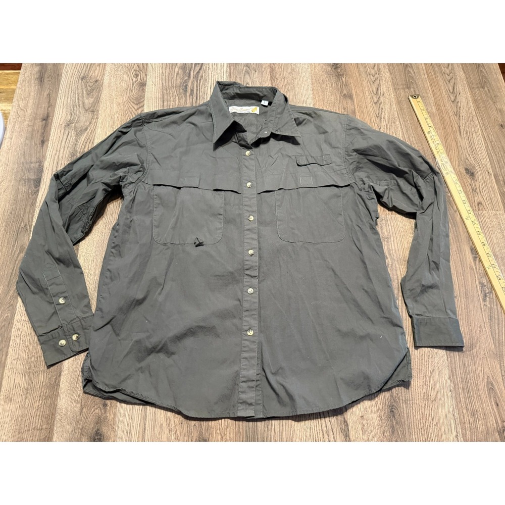 Foxy Huntress Shirts Women's Size Large Green Long Sleeve Button Up Pockets
